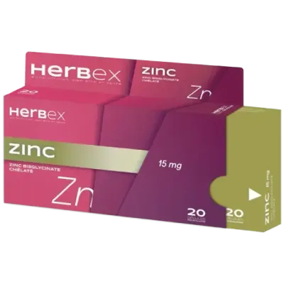 HERBEX ZINC 15 MG 20 GELULES HERBEX ZINC 15 MG 20 GELULES