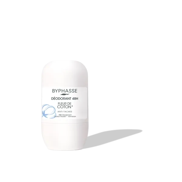 BYPHASSE DEODORANT ROLL ON ANTI TACHES FLEUR DE COTON 50ML