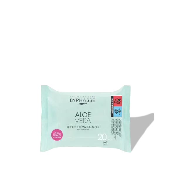 BYPHASSE LINGETTES DEMAQUILLANTES ALOE VERA 20 UNITES