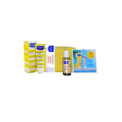 MUSTELA TROUSSE JAUNE LAIT SOLAIRE 100ML+CICASTELA CREME REPARATRICE 40ML+GEL LAVANT BIO 45ML (OFFERT)