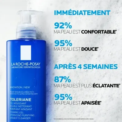 LA ROCHE POSAY TOLERIANE GEL MOUSSANT DOUBLE NETTOYANT PURIFIANT APAISANT 400 ML LA ROCHE POSAY TOLERIANE GEL MOUSSANT DOUBLE NETTOYANT PURIFIANT APAISANT 400 ML