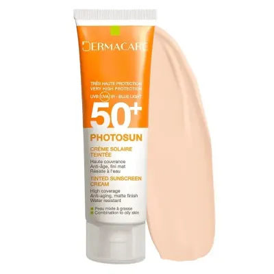 DERMACARE 02 PHOTOSUN CREME SPF50+ TEINTEE PEAU MIXTE A GRASSE 50ML