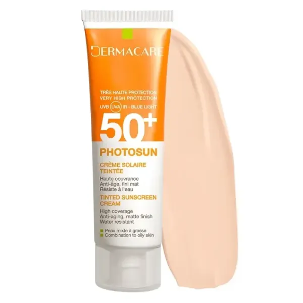 DERMACARE 02 PHOTOSUN CREME SPF50+ TEINTEE PEAU MIXTE A GRASSE 50ML