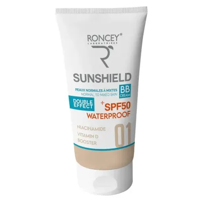 RONCEY ECRAN SUNSHIELD WATERPROOF SPF50+ TEINTE 01 PEAU MIXTE 50ML RONCEY ECRAN SUNSHIELD WATERPROOF SPF50+ TEINTE 01 PEAU MIXTE 50ML