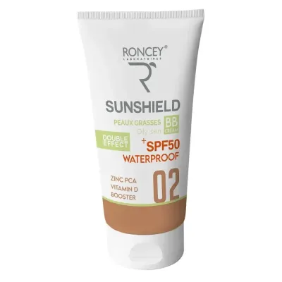 RONCEY ECRAN SUNSHIELD WATERPROOF PEAU GRASSE SPF50+ TEINTE 02 50ML RONCEY ECRAN SUNSHIELD WATERPROOF PEAU GRASSE SPF50+ TEINTE 02 50ML