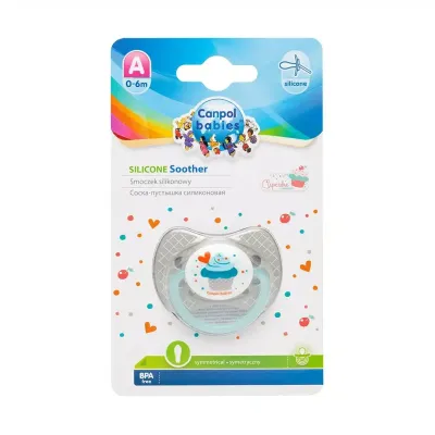 CANPOL SUCETTE SYMETRIQUE SILICONE CUPCAKE 0-6 MOIS 23/282