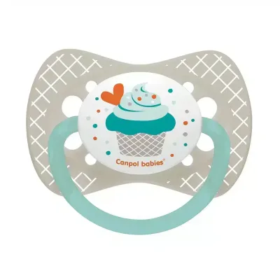CANPOL SUCETTE SYMETRIQUE SILICONE CUPCAKE 6-18 MOIS 23/283
