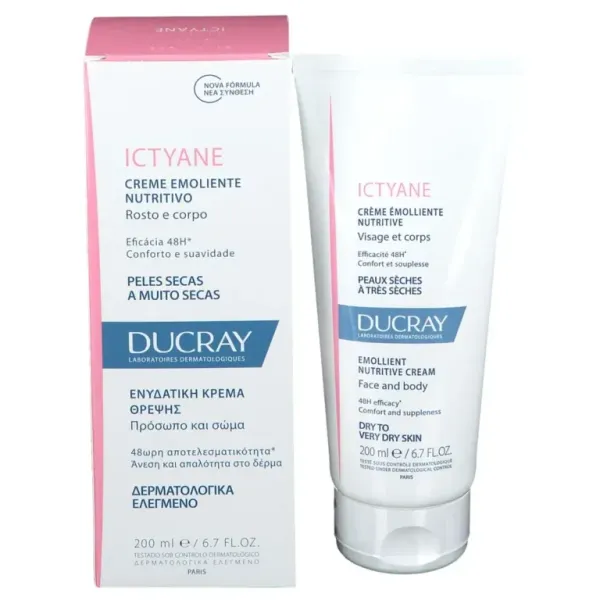 DUCRAY ICTYANE CREME EMOLLIENTE NUTRITIVE VISAGE ET CORPS 200ML
