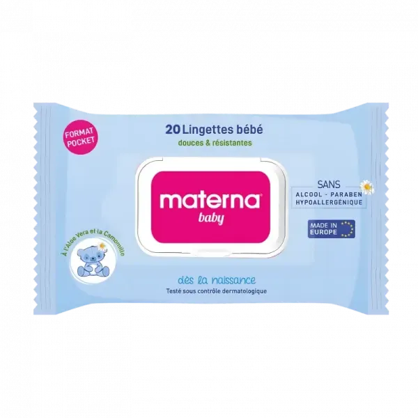 MATERNA BABY LINGETTES BOITE DE 20 BLEU