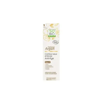 SO BIO PRECIEUX ARGAN CONTOUR YEUX ET LEVRES ANTI AGE 5EN1 15ML