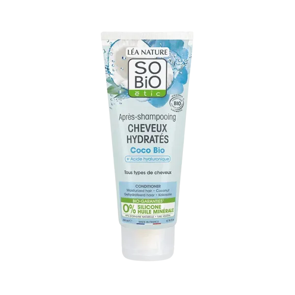 SO BIO APRÈS-SHAMPOOING CHEVEUX HYDRATÉS COCO & ACIDE HYALURONIQUE BIO 200ML