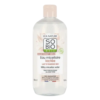 SO BiO EAU MICELLAIRE LACTEE AU LAIT D'ANESSE 500ML