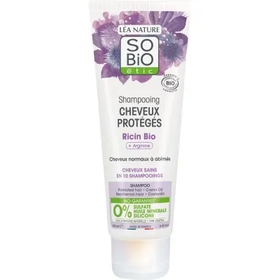 SO BIO SHAMPOING CHEVEUX PROTÉGÉS RICIN ET ARGININE BIO 250ML
