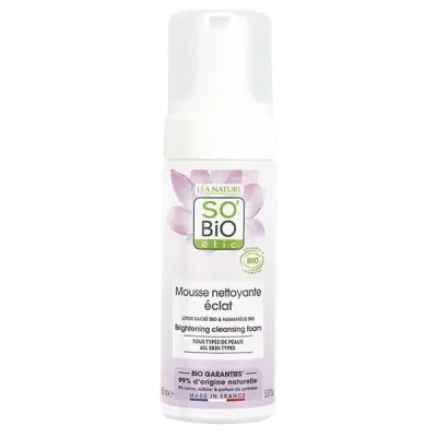SO BIO POUR UNE PEAU PARFAITE MOUSSE NETTOYANTE ÉCLAT LOTUS SACRÉ BIO 150ML