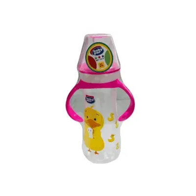 BABY PUR BIBERON STANDARD AVEC COUVERCLE TORSADE & ANSES 250ML ROSE 72010