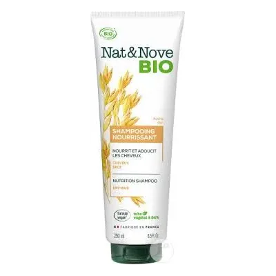 NAT & NOVE BIO SHAMPOOING NOURRISSSANT A L'EXTRAIT D'AVOINE POUR CHEVEUX SECS 250ML