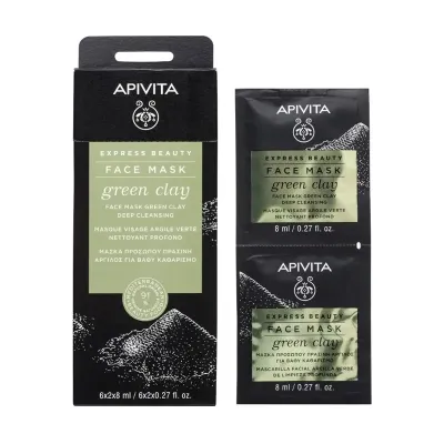 APIVITA EXPRESS BEAUTY FACE MASK GREEN CLAY 6*2*8ML