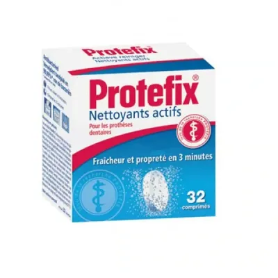 PROTEFIX NETTOYANTS ACTIFS POUR PROTHESES DENTAIRES 32 COMPRIMES