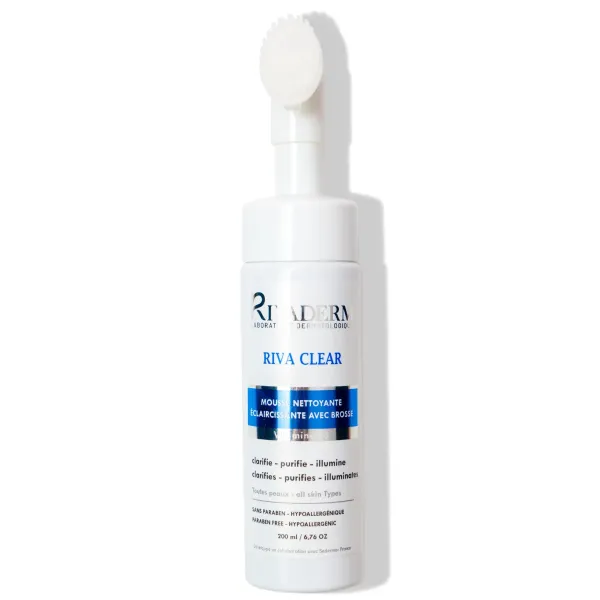 RIVADERM RIVA CLEAR MOUSSE NETTOYANTE ECLAIRCISSANTE 200ML