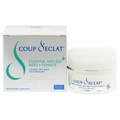 COUP D'ECLAT ESSENTIAL ANTI-AGE. RIDES+FERMETE. JOUR/NUIT 50ML