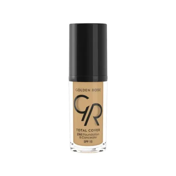 GOLDEN ROSE TOTAL COVER 2 IN 1 FOUNDATION & CONCEALER SPF 15 VITAMIN E 30ML