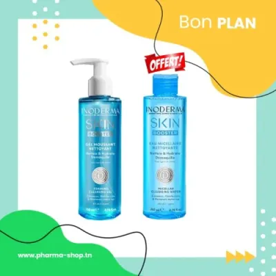 INODERMA PACK VISAGE GEL MOUSSANT 200ML+EAU MICELLAIRE 200ML (OFFERT)