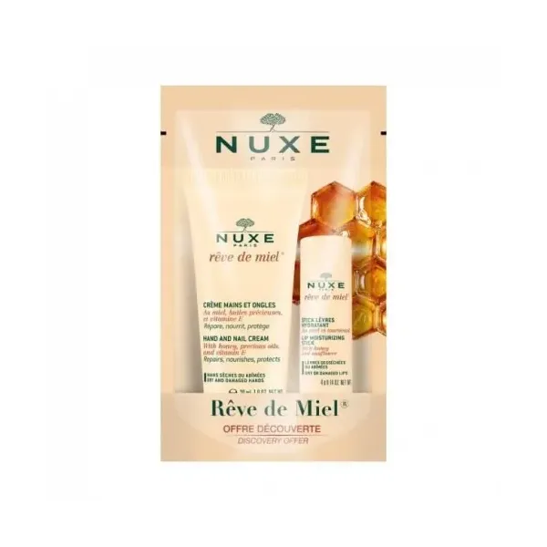 NUXE REVE DE MIEL STICK LEVRES 4G+CREME MAINS 30ML