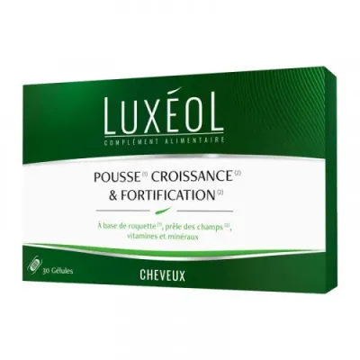 LUXEOL COMPLEMENT ALIMENTAIRE POUR CHEVEUX: POUSSE. CROISSANCE & FORTIFICATION 30 GELULES