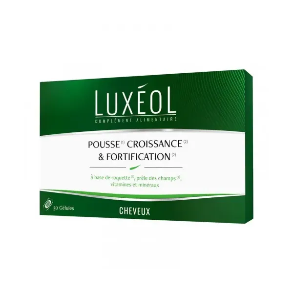 LUXEOL COMPLEMENT ALIMENTAIRE POUR CHEVEUX: POUSSE. CROISSANCE & FORTIFICATION 30 GELULES