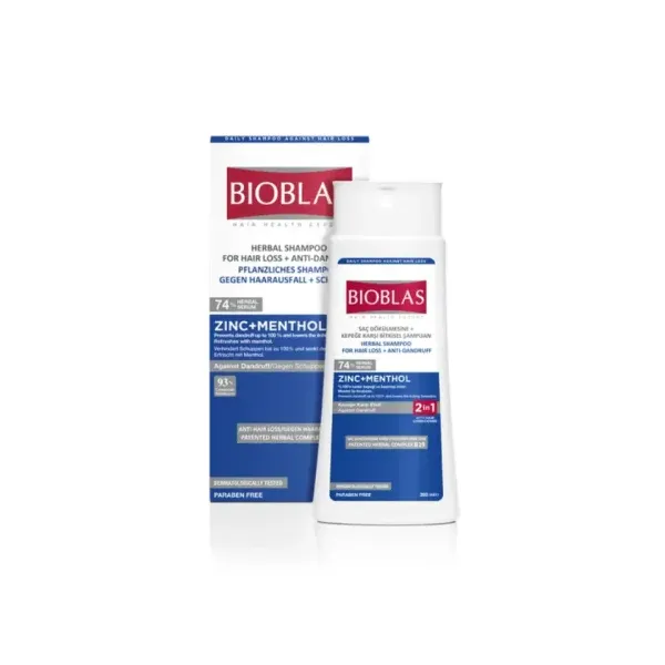 BIOBLAS SHAMPOING ZINC+MENTHOL ANTI PELLICULAIRE 360ML