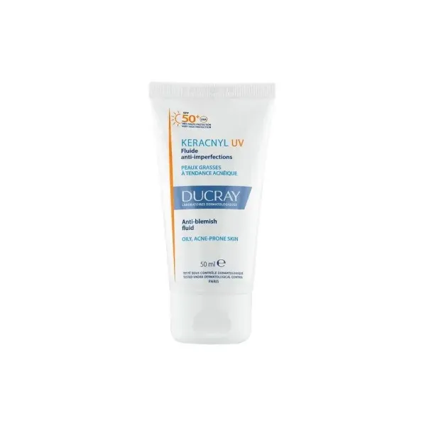 DUCRAY KERACNYL UV FLUIDE ANTI IMPERFECTIONS PEAUX GRASSES A TENDANCE ACNEIQUE SPF50 50ML