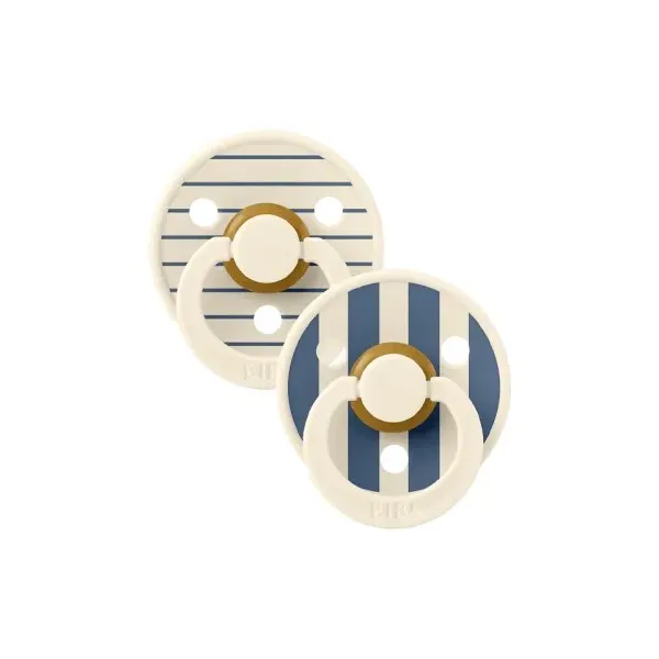 BIBS 02 SUCETTES NATURAL RUBBER IVORY STEEL BLUE MIX SIZE 1
