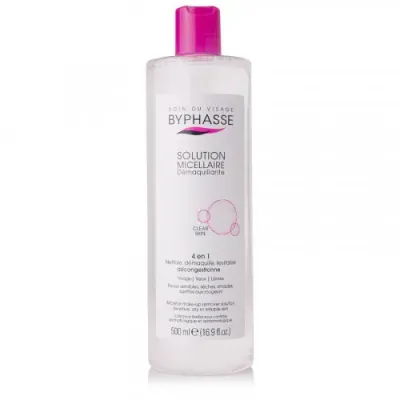 BYPHASSE SOLUTION MICELLAIRE DEMAQUILLANTE 4 EN 1 CLEAR SKIN 500ML BYPHASSE SOLUTION MICELLAIRE DEMAQUILLANTE 4 EN 1 CLEAR SKIN 500ML