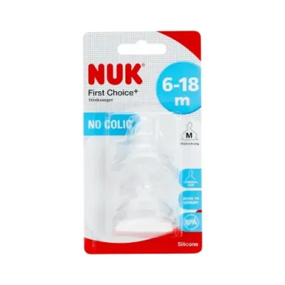 NUK FIRST CHOICE+ 2 TETINES TAILLE M 6-18M NUK FIRST CHOICE+ 2 TETINES TAILLE M 6-18M