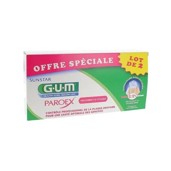 GUM PAROEX GEL DENTIFRICE LOT DE 2*75ML