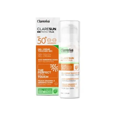 CLARENIA CLARESUN ECRAN GEL CREME TOUCHER SEC SPF50+ 50ML CLARENIA CLARESUN ECRAN GEL CREME TOUCHER SEC SPF50+ 50ML