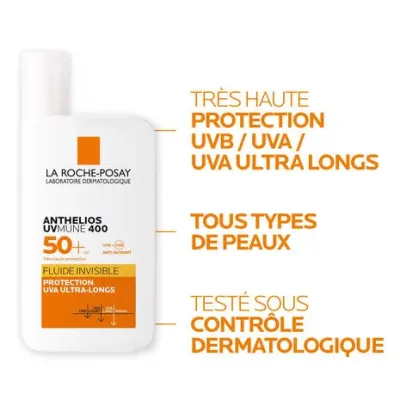 LA ROCHE POSAY ANTHELIOS UVMUNE 400 FLUID INVISIBLE SPF50 50ML LA ROCHE POSAY ANTHELIOS UVMUNE 400 FLUID INVISIBLE SPF50 50ML