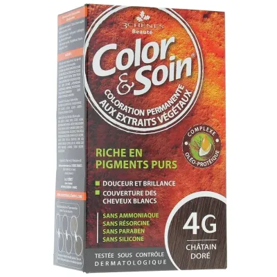 3 CHENES COLOR & SOIN COLORATION CHATAIN DORE 4G 3 CHENES COLOR & SOIN COLORATION CHATAIN DORE 4G