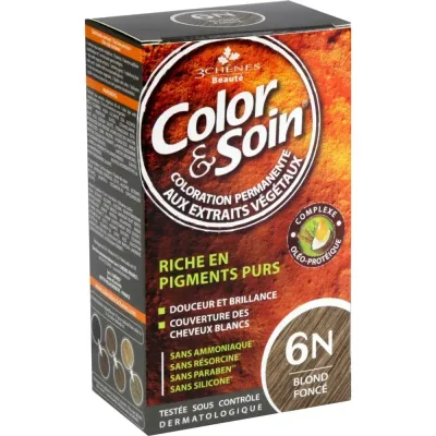 3 CHENES COLOR & SOIN COLORATION BLOND FONCE 6N 3 CHENES COLOR & SOIN COLORATION BLOND FONCE 6N