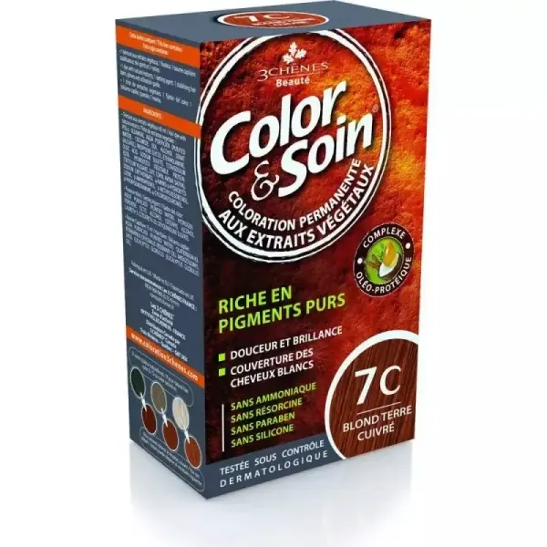 3 CHENES COLOR & SOIN COLORATION BLOND TERRE CUIVRE 7C