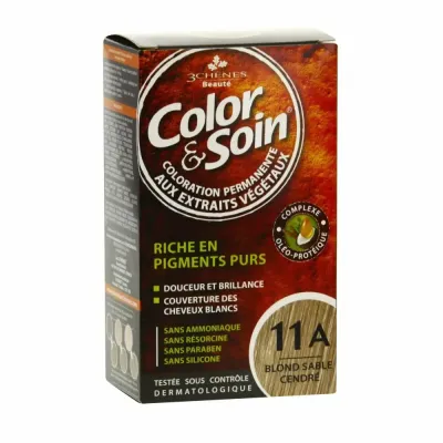 3 CHENES COLOR & SOIN COLORATION BLOND SABLE CENDRE 11A 3 CHENES COLOR & SOIN COLORATION BLOND SABLE CENDRE 11A