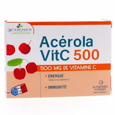 3 CHENES ACEROLA 500 24 COMPRIMES 3 CHENES ACEROLA 500 24 COMPRIMES