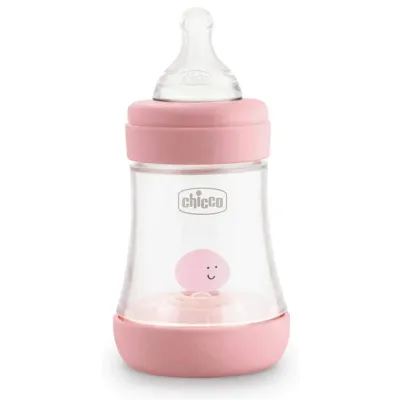 CHICCO PERFECT-5 SILICONE ROSE BOTTLE 150ML CHICCO PERFECT-5 SILICONE ROSE BOTTLE 150ML