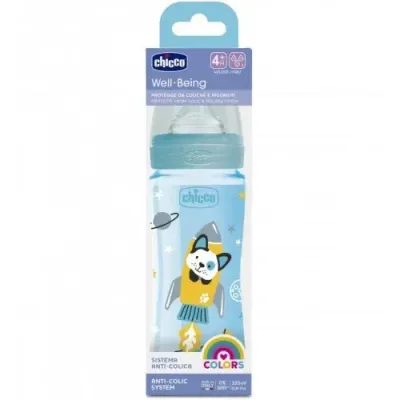 Chicco Biberon Well-Being 330ml . Tétine silicone 4M+ Chicco Biberon Well-Being 330ml . Tétine silicone 4M+
