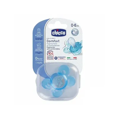 CHICCO SUCETTE PHYSIO COMFORT SILICONE 0-6M+ CHICCO SUCETTE PHYSIO COMFORT SILICONE 0-6M+