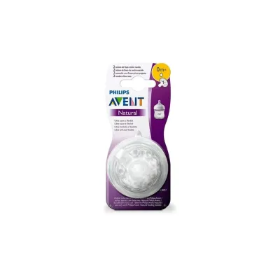 AVENT 2 TETINES NATUREL 0M+ SCF041/27 AVENT 2 TETINES NATUREL 0M+ SCF041/27