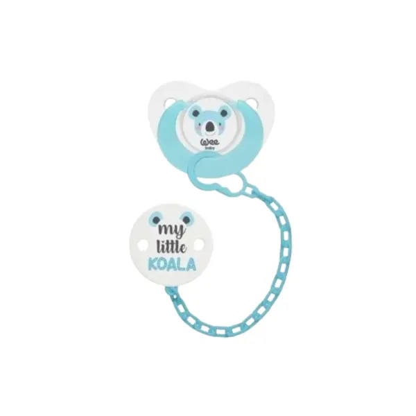 WEE BABY SUCETTE AVEC CHAINE BLEU 6-18M