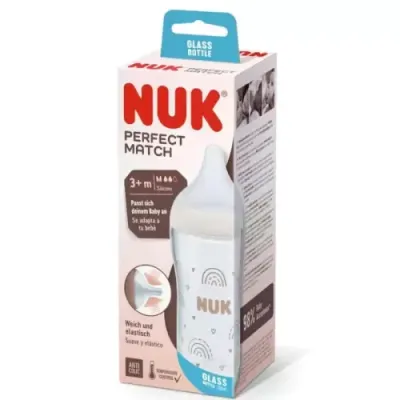 NUK PERFECT MATCH BIBERON EN VERRE 3M+ 230ML NUK PERFECT MATCH BIBERON EN VERRE 3M+ 230ML