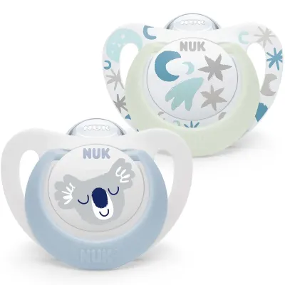 NUK SUCETTE STAR NIGHT EN SILICONE 0-6M NUK SUCETTE STAR NIGHT EN SILICONE 0-6M
