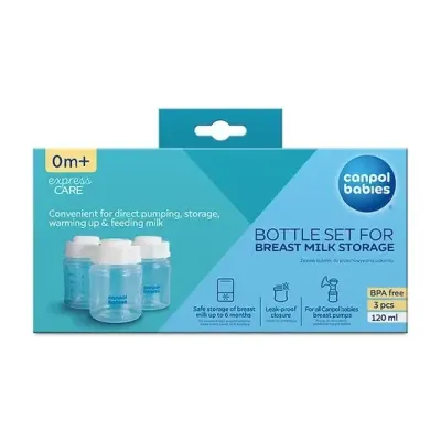 CANPOL ENSEMBLE DE POTS POUR LA CONSERVATION DU LAIT MATERNEL, 3X120ML 35/235 CANPOL ENSEMBLE DE POTS POUR LA CONSERVATION DU LAIT MATERNEL, 3X120ML 35/235